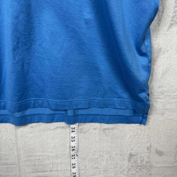 Peter Millar Blue Cotton Polo Shirt 1885 Fox Logo Men Size L Golf Casual Stretch - Picture 8 of 8